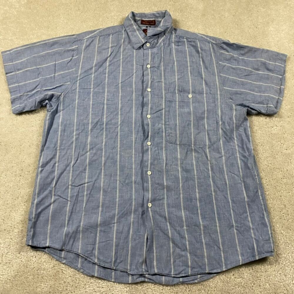 VTG Arnie Shirt Mens L Blue‎ Button Up Chambray Arnold Palmer Ivy Prep Preppy